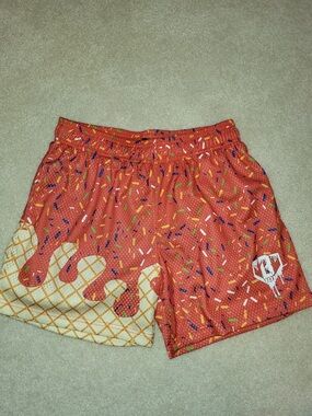 Baseball Lifestyle 101 Red Ice Cream Sprinkle Shorts Mens Size Small